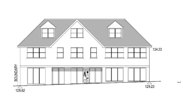Proposed housing Moxon Street garage site                   Drawing by Alan Cox Associates