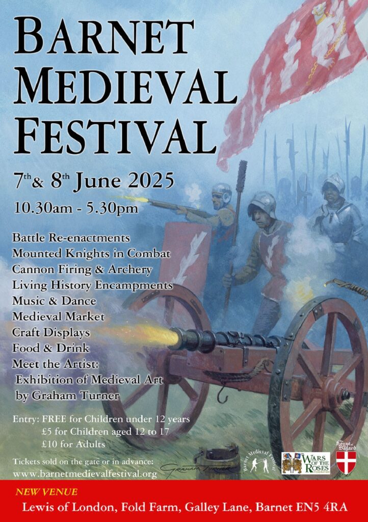 Moving to a new site for Barnet Medieval Festival -- to be held on Saturday and Sunday June 7 and 8 -- is attracting heightened interest among military re-enactors.