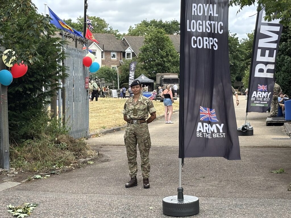 Armed Forces open day first chance for some years to look around St Albans Road Army Reserve Centre and see training for Barnet's reservists and cadets.