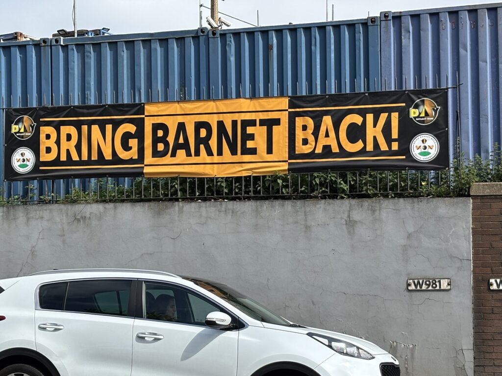 Disappointment for Barnet Football Club as council planners recommend refusal of bid for new stadium at Underhill on Barnet Playing Fields