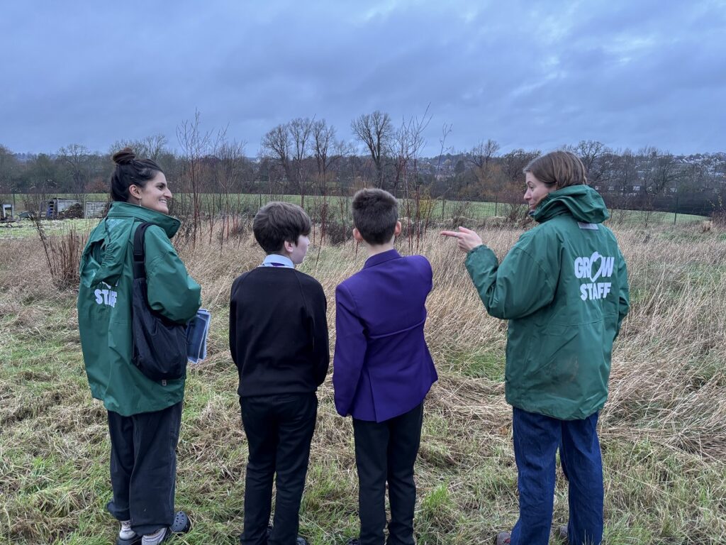 Sensory garden and maze designed by pupils at Totteridge Academy for the school's onsite community farm.