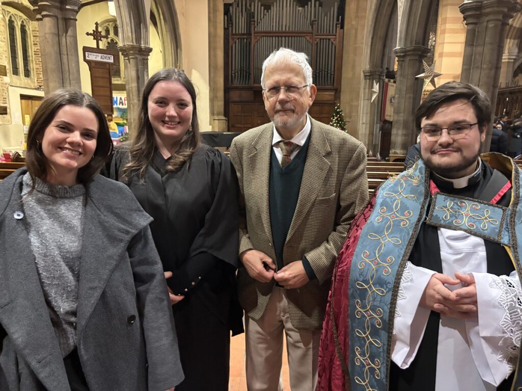 Queen Elizabeth's Girls' School Chirstmas carol concert praised by team vicar Father Sam Rossiter at Barnet Parish Church