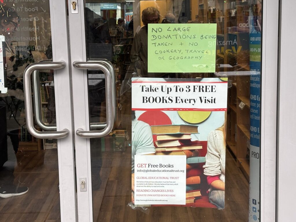 Barnet's free book shop re-opens in The Spires Shopping Centre after sharing a vacant unit with another charity.
