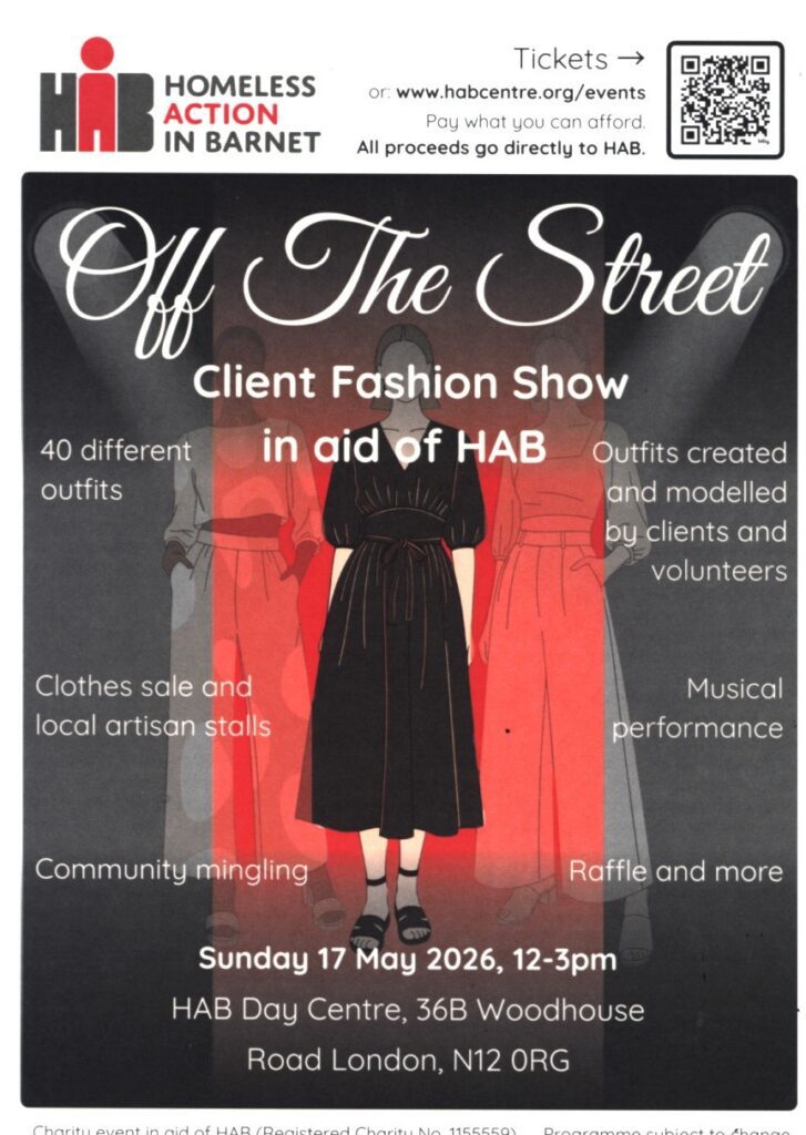 Homeless in Action in Barnet to hold open day at is North Finchley day centre and highlight is fashion show of clothes made by those seeking support