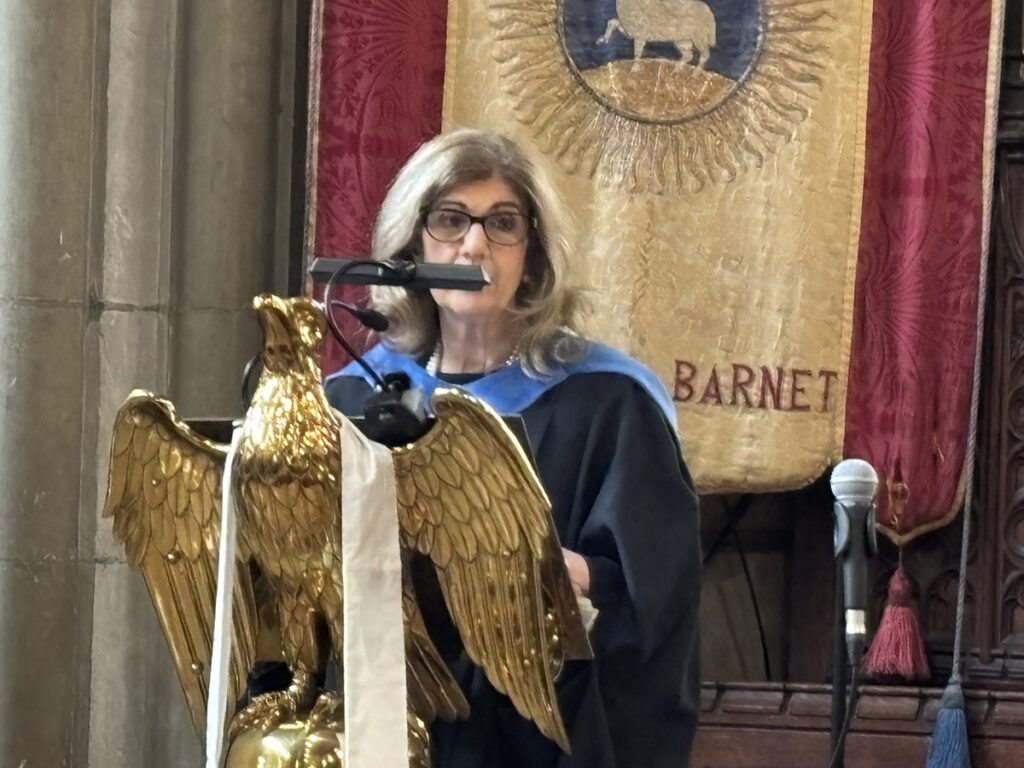 Violet Walker, Queen Elizabeth's Girls' School head teacher, leads her final commemoration day service ahead of her retirement at end of summer term